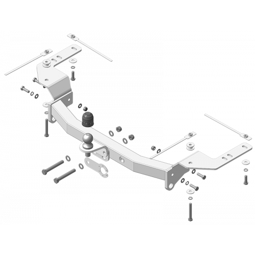Фаркоп ZincaR на Toyota Land Cruiser 200 2012-2015 Арт. ZT101FE (полностью оцинкованный)