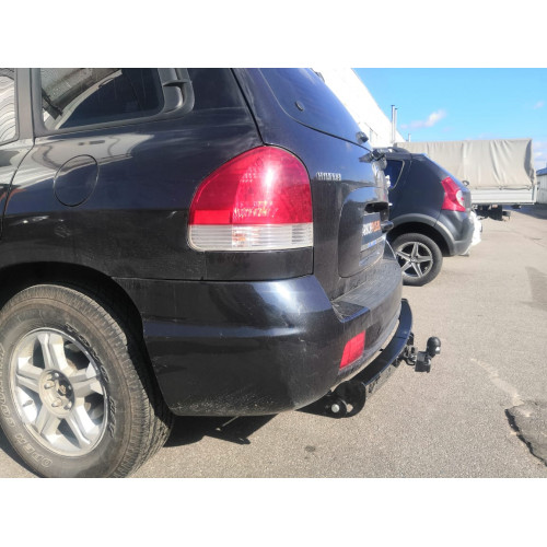 Фаркоп Лидер Плюс на HYUNDAI Santa Fe Classic 2000–2006  Арт. H205-A(N)  (C НЕРЖАВЕЮЩЕЙ ПЛАСТИНОЙ)