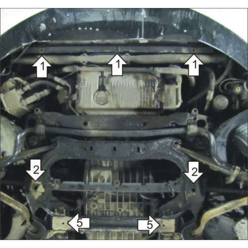 Защита Картера двигателя, КПП MOTODOR для Audi A8 2005-2009 (D3), Сталь 2 мм - Арт. 134