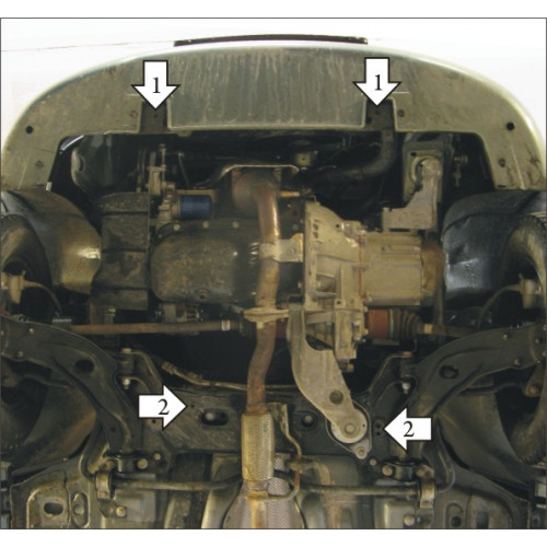 Защита Картера двигателя, КПП MOTODOR для Fiat Albea 2005-2012, Сталь 2 мм - Арт. 611