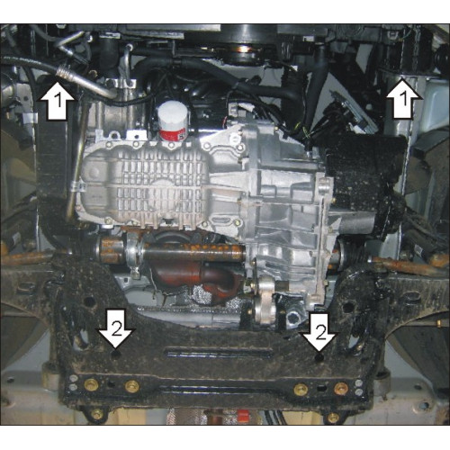 Защита Картера двигателя, КПП MOTODOR для Ford Fusion 2002-2012, Сталь 2 мм - Арт. 714