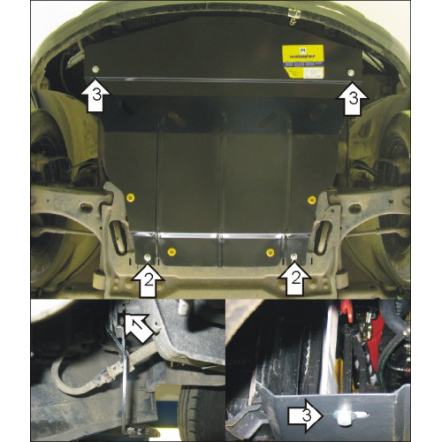 Защита Картера двигателя, КПП MOTODOR для Ford Fusion 2002-2012, Сталь 2 мм - Арт. 714