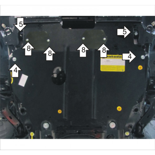 Защита Картера двигателя, КПП MOTODOR для Honda CR-V 2012-2018 (IV), Сталь 2 мм - Арт. 833