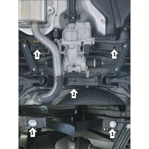 Защита Заднего дифференциала MOTODOR для KIA Sorento 2012-2020, Сталь 2 мм - Арт. 1035