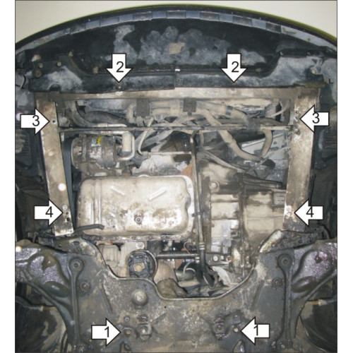 Защита Картера двигателя, КПП MOTODOR для Renault Espace 2006-2012, Сталь 2 мм - Арт. 1718