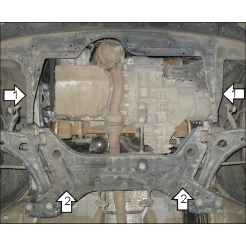 Защита Картера двигателя, КПП MOTODOR для Smart Forfour 2004-2006, Сталь 2 мм - Арт. 5502