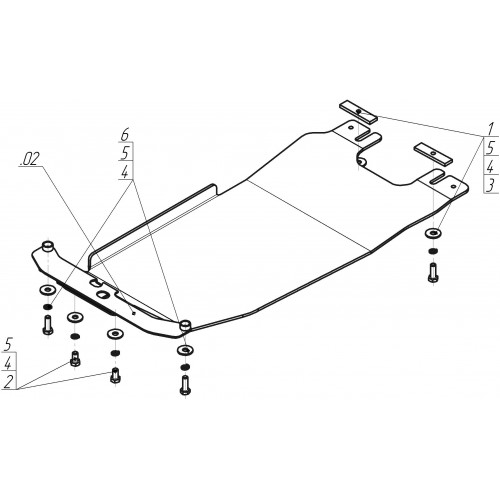 Защита КПП MOTODOR для Subaru Forester 2012-2018, Алюминий 5 мм - Арт. 32232