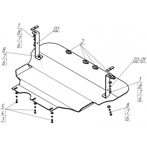 Защита Картера двигателя, КПП MOTODOR для SEAT Leon 2012-2015, Алюминий 5 мм - Арт. 32302