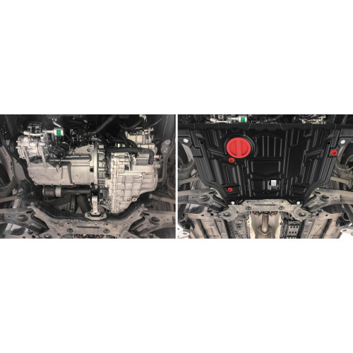 Защита Картера двигателя, КПП АвтоБроня для Changan CS35 plus 2018-2025, Сталь 45778 мм - Арт. 111.08924.1
